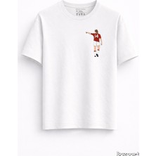 Rabona Fashion Johan Cruyff "total Futbol" Ikonik Tasarım %100 Pamuklu Beyaz Tişört - Hollanda Efsanesi