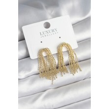 Uravas Store Pirinç Gold Renk Sallantılı Kadın Küpe