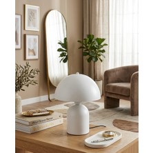 D-Light Ruby Mantar Tasarım Beyaz Abajur 25 cm
