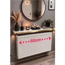 MZ Ahşap Beyaz Altın Rengi Petek Üstü Raf 60 cm