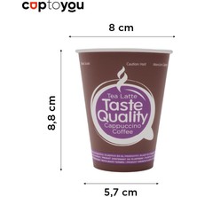 Mi-Ça Home 50 Adet Tek Kullanımlık Karton Bardak, 12 Oz Sıcak Kahve Bardağı, Sıcak/soğuk Içecek Bardağı 300 Ml, Taste Quality