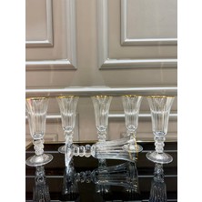 Nazan Home Bohemia Kristal Kesme El Işi Ayaklı Gold Kahve Yanı Su Bardağı