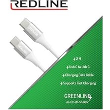 Mi-Ça Home Redlıne Type C/type C 60W Hızlı Şarj ve Data Kablosu 2 Metre