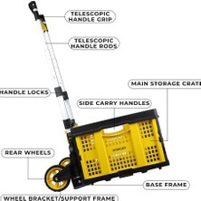 Mi-Ça Home FT509 70KG Katlanır Alüminyum El Arabası + FT505 25KG Katlanır Çok Amaçlı Taşıma Sepeti