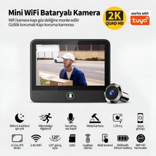 Invicta Mini Wifi Bataryalı Kapı Gözetleme Kamerası, 2k Quad Hd, 4.3 Inç Ekran, 5000MAH Pil
