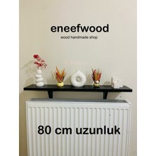 Feyza Design Şık Siyah Petek Üstü Raf 80X15 cm Modern Dekoratif Tasarım