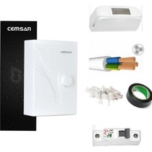 Feyza Design Elektrikli Şofben ve 4mt Kablo Takım Seti, Montaja Hazır, Pratik Kullanım