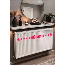MZ Ahşap Beyaz Mermer Rengi Petek Üstü Raf 60 cm