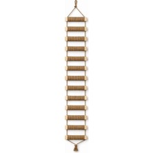 Nuigo Ahşap Kedi Tırmanma Merdiveni ve Duvar Köprüsü - Jüt Ipli, 13 Basamak, 150 cm