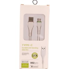 Mi-Ça Home 3.1A Type C Şarj Kablosu, Usba To Type-C 100 Cm, Beyaz