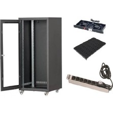 Setrack 19'' 20U 600X600 Rack Kabinet+2lifan+Sabit Raf+Grup Priz