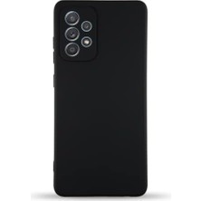 Mi-Ça Home Galaxy A72 ile Uyumlu Kapak ile Uyumlu Içi Kadife Kamera Korumalı Lansman Silikon Kılıf - Siyah