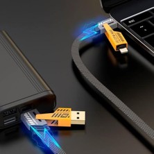 Mi-Ça Home 4'ü 1 Arada 65W Pd Hızlı Şarj Kablosu - Type C/usb/lightning Destekli 100 cm Dayanıklı Örgü Yapı - Akıllı ve Güvenli Şarj Bağlantı Desteği