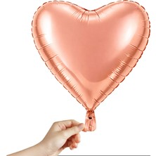 Süsle Bebek ve Parti Kalp Folyo Balon, 45 cm - Rose Gold