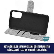 Mi-Ça Home P Smart 2021 Için Kılıf Fabric Book Wallet Gri [p Smart 2021 ile Uyumlu Kılıf - Gri]