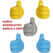 Mi-Ça Home El Şeklinde Kendinden Yapışkanlı Klips Kablo Tutucu Kablo Sabitleyici Düzenleyici Toparlayıcı Kanca Masa, Duvar, Cam ve Fayansa Uygun Kablo Tutucu 5 Adet