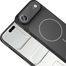 Mi-Ça Home 17 Air Için Kılıf Magsafe Uyumlu Şarj Özellikli Kamera Korumalı Formen Kapak (Siyah)