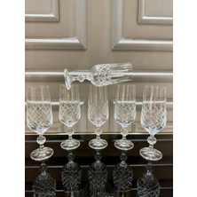 Nazan Home Bohemia Kristal Kesme El Işi Ayaklı  Kahve Yanı Su Bardağı