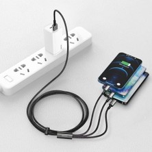 Mi-Ça Home Tungsten 3'ü 1 Arada Kablo, Usb'den Mikro Usb'ye/usb-C'ye/lightning'e 3,5A, 1,5 M