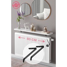 Feyza Design Petek Üstü Beyaz Oval Uçan Raf – 80 cm Duvar Rafı, Şık ve Dayanıklı