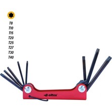 Mi-Ça Home Çakı Alyan Seti, 8 Parça, Katlanabilir Anahtarlık Tipi, Isıl Işlem Görmüş, Krom Vanadyum Çelik, Korozyon Dirençli, Ergonomik, Kompakt ve Şık, Fonksiyonel El Aleti (Torx)