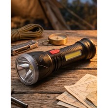 Zero Land Muratech Şarjlı LED El Feneri 9 LED Güçlü Işık ve 4 Modlu Kullanım