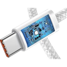 Mi-Ça Home Happy Örgülü Type-C Şarj Kablosu 15/16/17 Serisi Tüm Modellere Uyumlu Type-C To Type-C Örme Şarj Kablosu