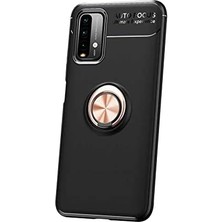 Mi-Ça Home 9 4g ile Uyumlu Kılıf Yüzüklü Magnetli Ravel Siyah-Rose