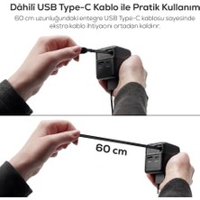 Mi-Ça Home Smart Hızlı Şarj Adaptörü | 70W Gan Usb-C & Usb-A Dahili Type-C Kablo Pd Pps Dijital Ekran X6413
