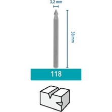 Mi-Ça Home 118 En Küçük Üçgen Uçlu Yüksek Devirli Kesici, 3,2 Mm, 2'li