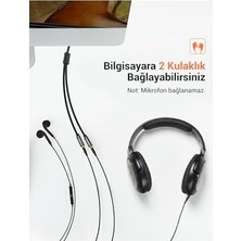Mi-Ça Home 3.5mm 2'li Aux Kulaklık Çoklayıcı, Siyah