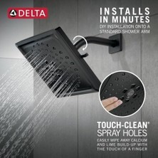 Mi-Ça Home Musluk 52684-SS Kinetic Kare Yağmur, Siyah, 52684-BL