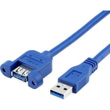 Mi-Ça Home 9847 1.5 Metre USB 3.0 Panel Tipi Vida Girişli Dişi Erkek Uzatma Kablosu Panele Monte Edilebilir Dişi USB Tip-A Konektör