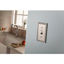 Mi-Ça Home Pirinç Inci Çift Yönlü/switch Plaka/kılıf, Tek, Gümüş, W35059V-SN-C