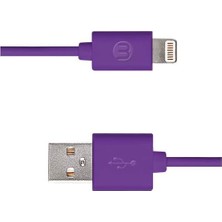 Mi-Ça Home Mojue 3DK34 Lightning Şarj Kablosu, 1 Metre,mor