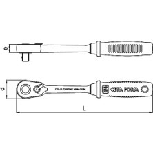 Mi-Ça Home Form C01-11 1/4” Düğmeli Cırcır Kolu (Kompakt Kafa)