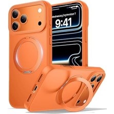 Mi-Ça Home - 17 Pro ile Uyumlu Kılıf Halkalı 360 Dönebilen Yüzüklü Standlı Mat Mıknatıslı Kapak