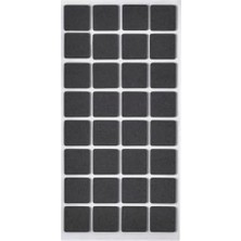 Mi-Ça Home Siyah Keçe 32 Adet 2,5 x 2,5 cm Kare Yapışkanlı, Masa, Koltuk Altı Parke Koruma Keçesi