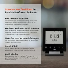 Mi-Ça Home Akıllı Oda Termostatı Kablosuz Kombi Kontrolü V5 Wi-Fi