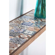 Feyza Design Esperanza Ceviz Dresuar, 92X20CM, Masif Ayaklı, Salon ve Antre Dekoru