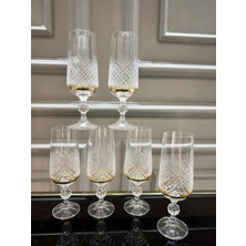 Nazan Home Bohemia Kristal Ayaklı Gold Kahve Yanı Su Bardağı