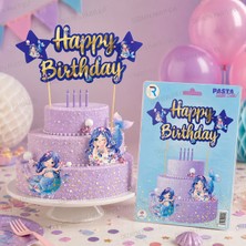Dizayn Parti Evi Dzyn Deniz Kızı Pasta Üstü Süs – Happy Birthday Cake Topper, Mermaid Doğum Günü Parti Süsü