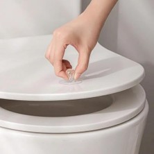 Mi-Ça Home Şeffaf Kulp Kristal Başlıklı 4'lü Yapışkanlı Kulp Dolap Çekmece Kulp Tutacak Askı