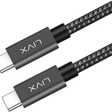 Mi-Ça Home 100W 5A Type C To Type C 2 Metre Hızlı Şarj ve Data Kablosu Halat Örgülü Space Gray