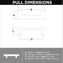 Mi-Ça Home Bayview Pirinç Aynalı Çekme, Mutfak Dolapları ve Şifonyer Çekmeceleri Için Dolap Kolları ve Çekmece Çekicileri, 3 Inç (76 Mm), 10'lu Paket, P40835K-117-C, Dolap Donanımı