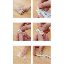 Mi-Ça Home 20LI Şeffaf Kablo Sabitleyici Düzenleyici Klips Duvar Cam Yapışkanlı Kablo Tutucu