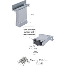 Mi-Ça Home Alüminyum U Ayak Masa Koltuk Dolap Ayağı, 1 cm Yükseklik Ayarlı, Gri Renk (5 Cm)