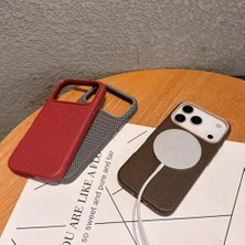 Mi-Ça Home 17 Pro ile Uyumlu Karbon Fiber Desenli Premium Kılıf Kevlar Kenar Ince ve Hafif Tasarım Kablosuz Şarj ve Magsafe ile Uyumlu Telefon Kılıfı Mavi