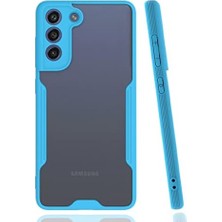 Mi-Ça Home Galaxy S21 Fe Uyumlu Kılıf Kamera Korumalı Arkası Mat Silikon Platin - Mavi