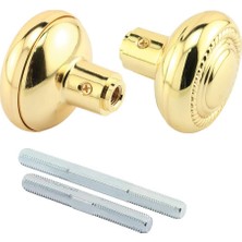 Mi-Ça Home Security E 2642 Kolonyal Stil Kapı Topuzları, 1/4 Inç Kare Tahrik, Işlenmiş Çelik Tasarım, Pirinç Kaplama Kaplama, Milli